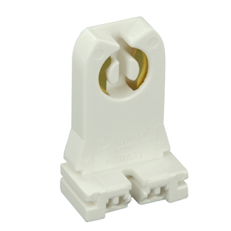 660W-600V, Medium Base, Bi-Pin, Linear Fluorescent Lampholder, Tall Profile, Slide-On, Turn-Type, Quick-Connect 18AWG Solid or Str. Tinned - White