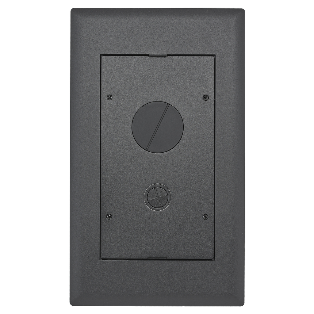 2-Gang AFB Rectangular Series, Flush Furniture Feed Cover Assembly, Black Powder Paint Finish