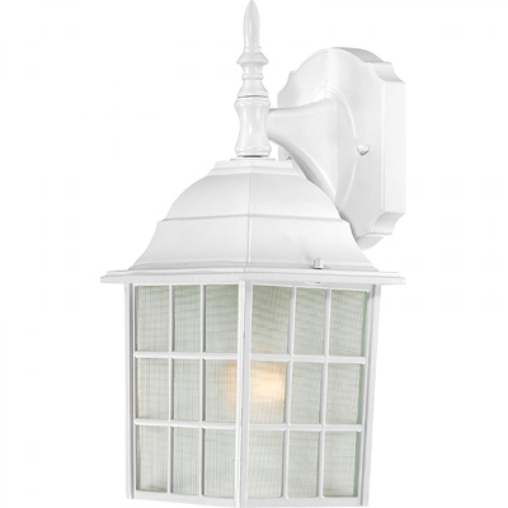 Adams - 1 Light 14" Wall Lantern with Frosted Glass - White Finish