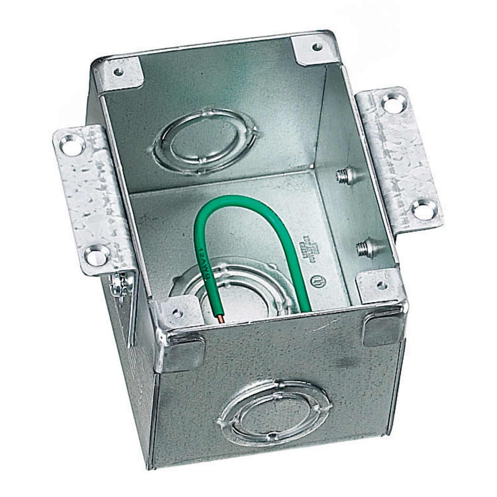 1-Gang, Rectangular, Galvanized Stamped Steel Box, Semi Adjustable, Single Service