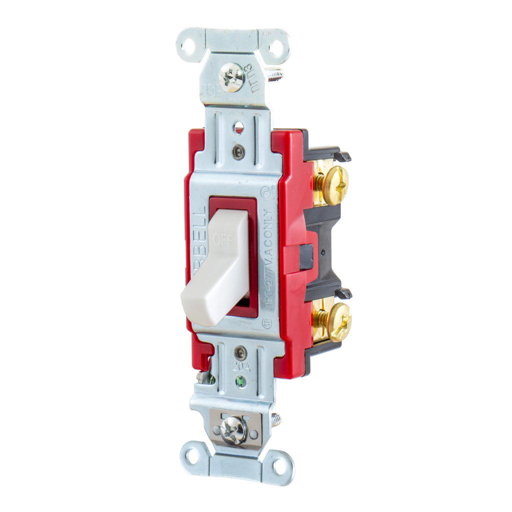 20A Toggle Switch Single Pole White, 120/277V