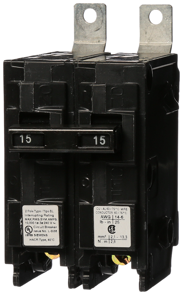BREAKER 15A 2P 240V 10K BL