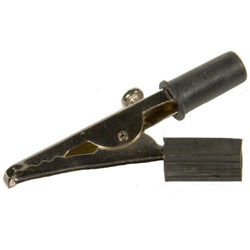 Alligator Test Clips Molded Handle Black Screw Type 2"-1/4"