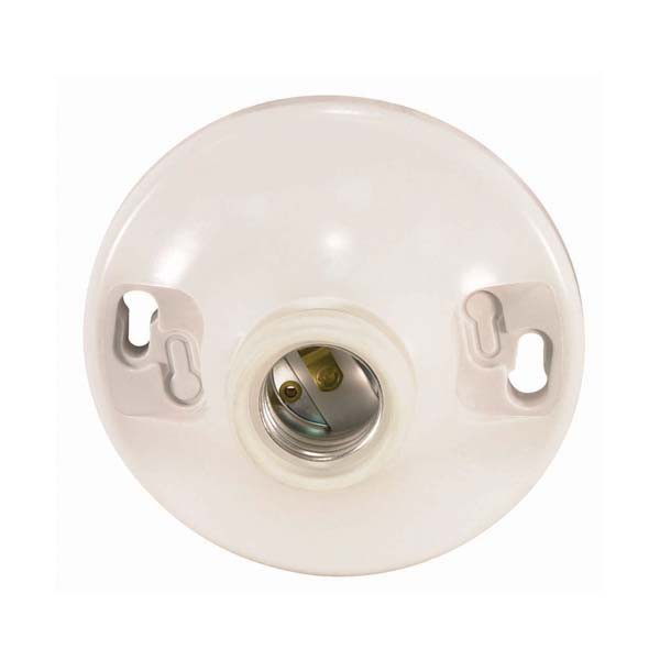 4 Terminal Keyless White Phenolic Ceiling Receptacle; Screw Terminals; 4-1/2" Diameter; 660W; 250V
