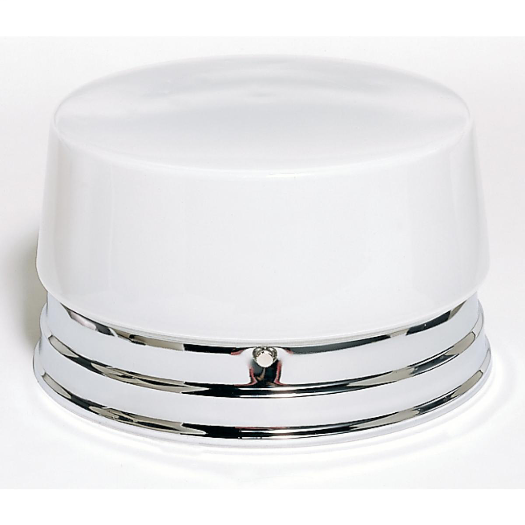 2 Light - 8" Flush with White Glass - Polished Chrome Finish