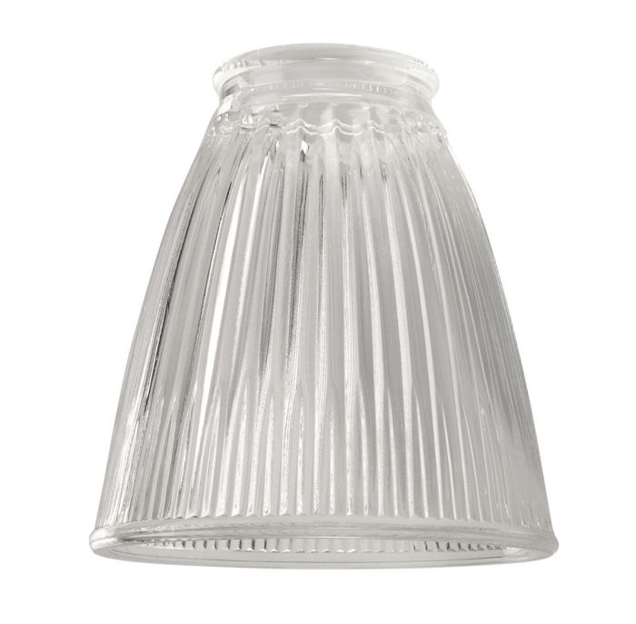 2 1/4" Glass- Clear Ribbed Cone - 757C