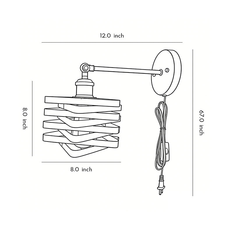Wall Mount Lights with Plug Adjustable Angle Industrial Lamp