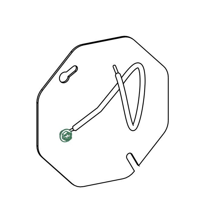 4" OCTAGONAL CONCRETE BOX BLANK COVER WITH 12" PIGTAIL