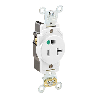 20 Amp Single Receptacle/Outlet, Hospital Grade, Self-Grounding