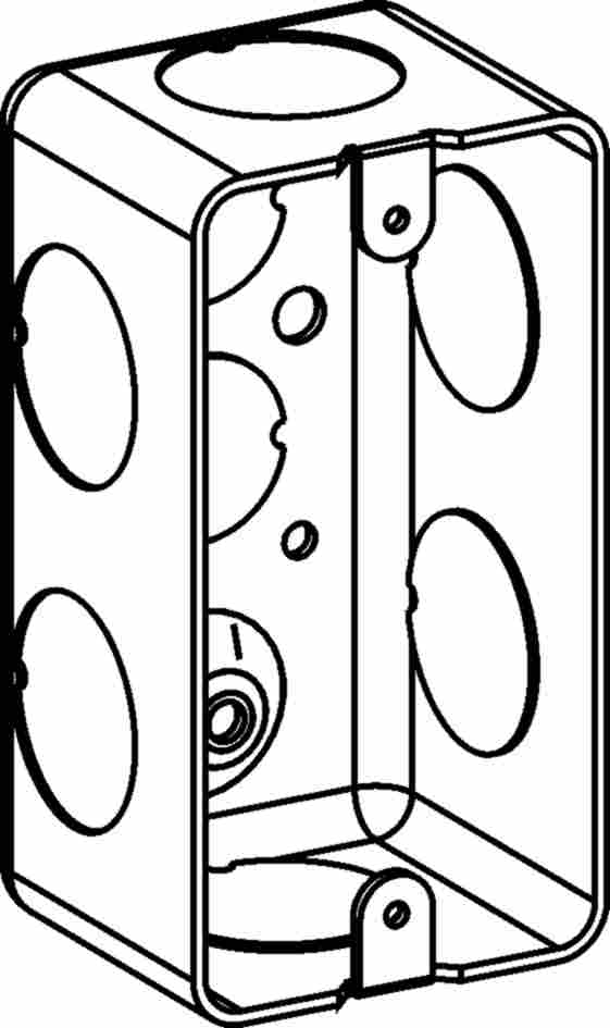 1-7/8" DEEP, 1-GANG DRAWN HANDY BOX WITH 3/4" KO