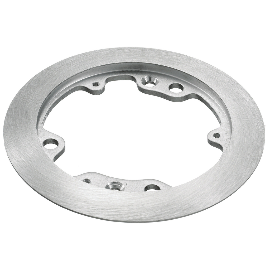 1-Gang Carpet Flange, Round, 5.25" Diameter, Brushed Aluminum