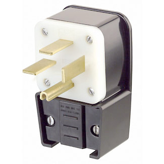 50 Amp, 250 Volt, Straight Blade Plug, Industrial Grade
