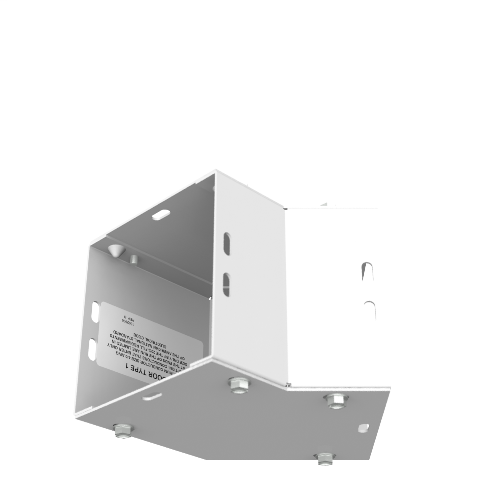 6.187x4X5.469 Wireway Elbow 45 Side Wall Access ANSI 61 Gray Steel