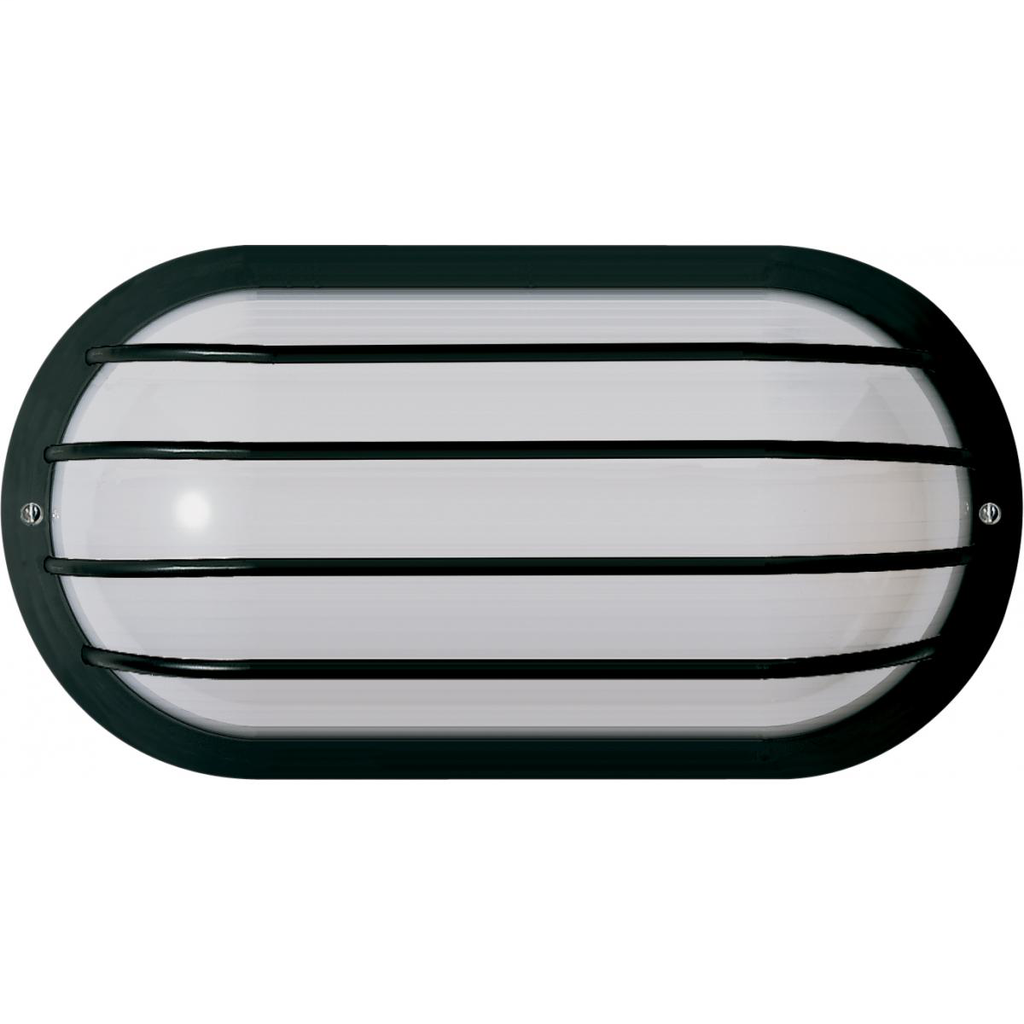 1 Light - 10" Oval Cage Polysynthetic Body and Lens - Black Finish