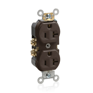 20 Amp Duplex Receptacle/Outlet, Commercial Grade, Self-Grounding