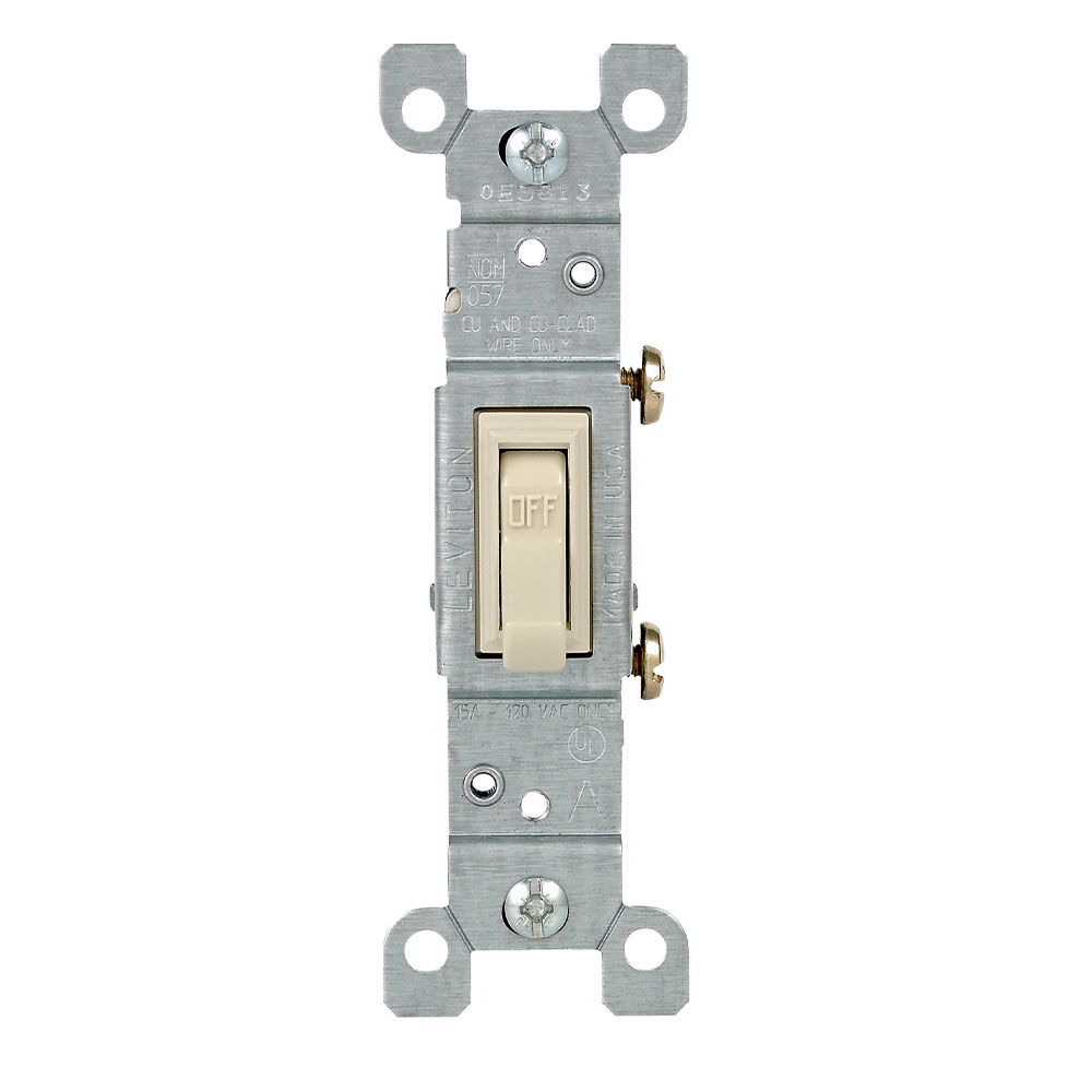 15 Amp Single-Pole Toggle Switch, Non-Grounding, Ivory