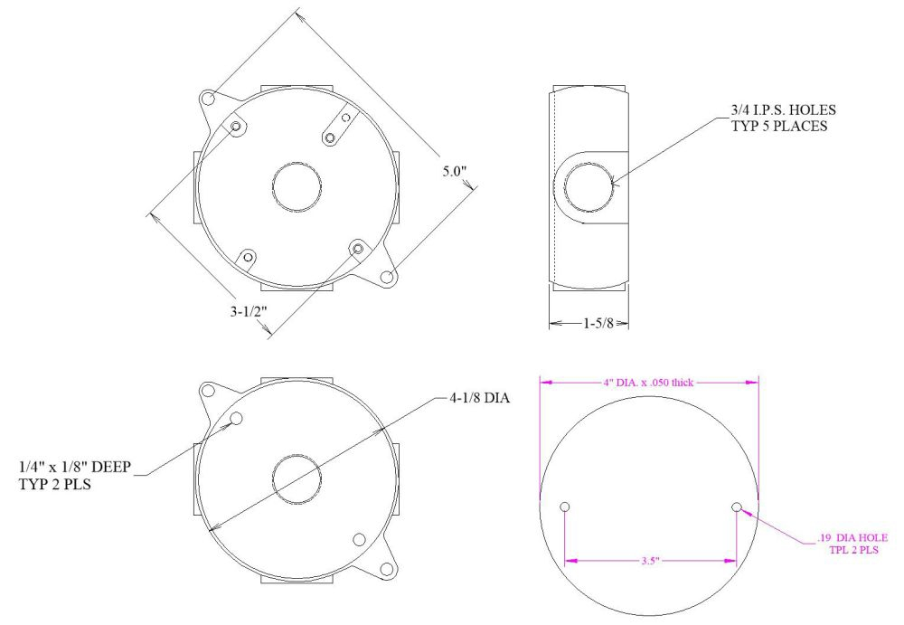 30328W, Weatherproof Electrical Round Box and Extension