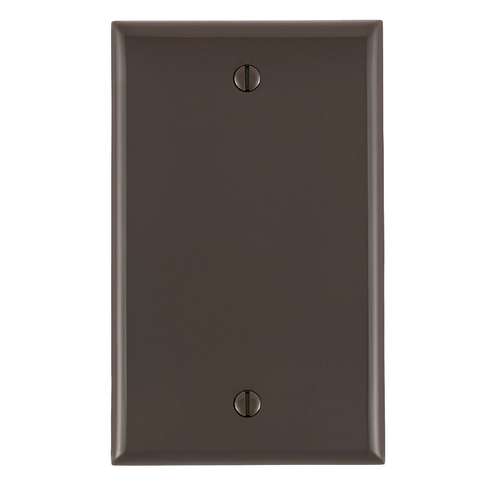 1-Gang Blank Wallplate, Standard Size, Thermoplastic Nylon, Brown