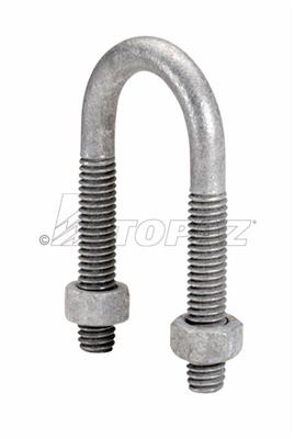 3-1/2" RMC U-Bolt with Hex Nuts, Hot Dip Galvanized