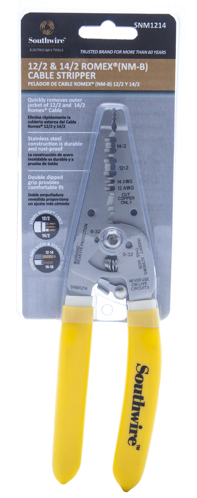12-14 AWG Ergonomic Handles NM Cable Wire Stripper/Cutter