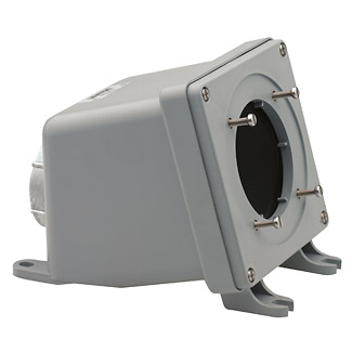 Back Box for Pin & Sleeve Inlets And Receptacles, Hub Sold Separately (See Leviton Cat Number HUB-xxx), 60 Amp, IP67, Watertight - GRAY