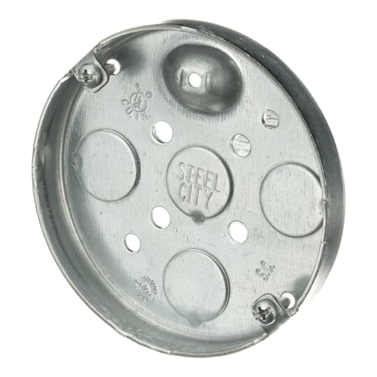 4 IN.ROUND BX,STL,6CU,1/2-KO