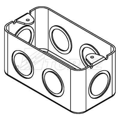 4" X 2" Drawn Handy Boxes 1/2" & 3/4" Concentric KO