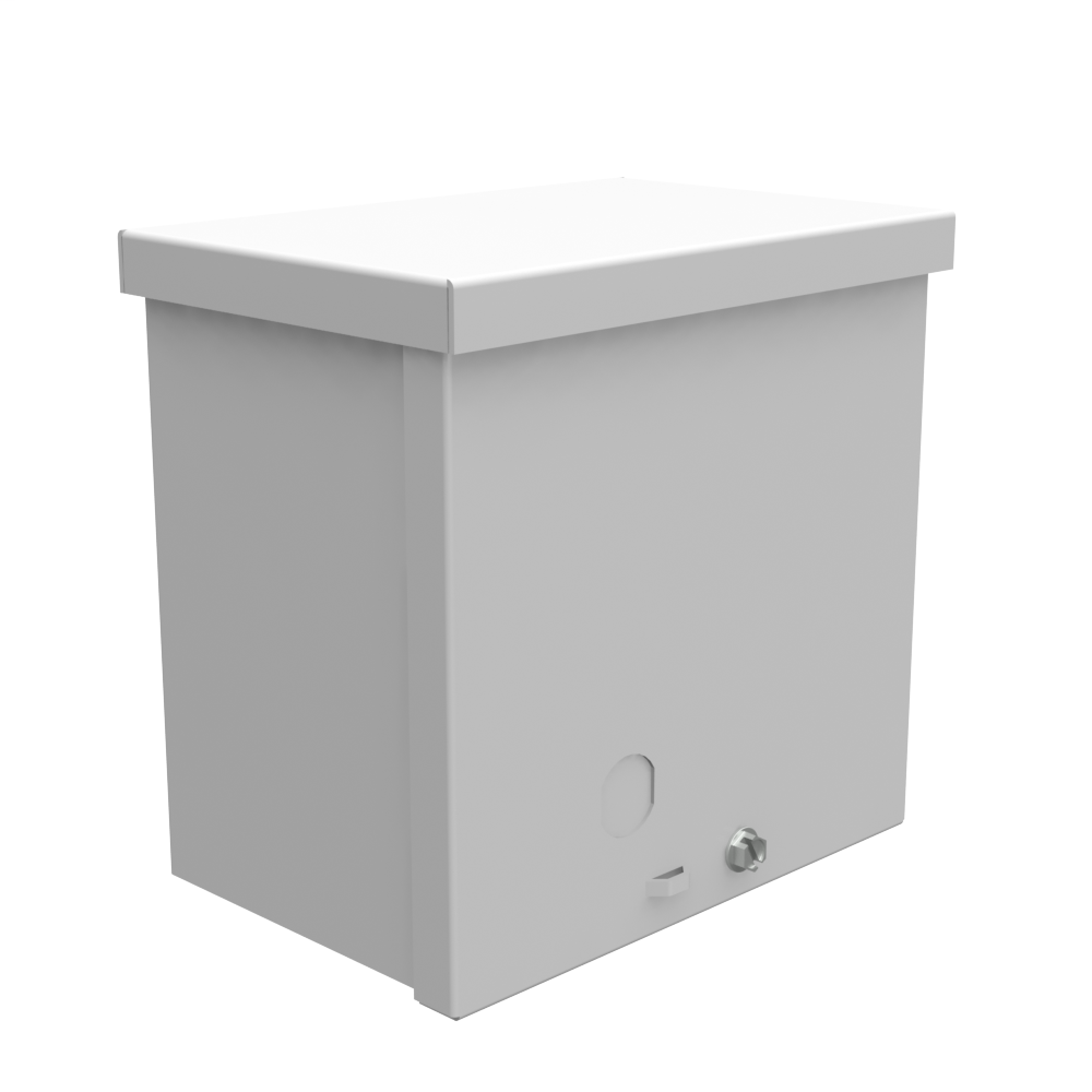 6x4X6 Screw Cover Type 3R UL Steel No KO ANSI 61 Gray Quad D KO For Lock Holes In Back