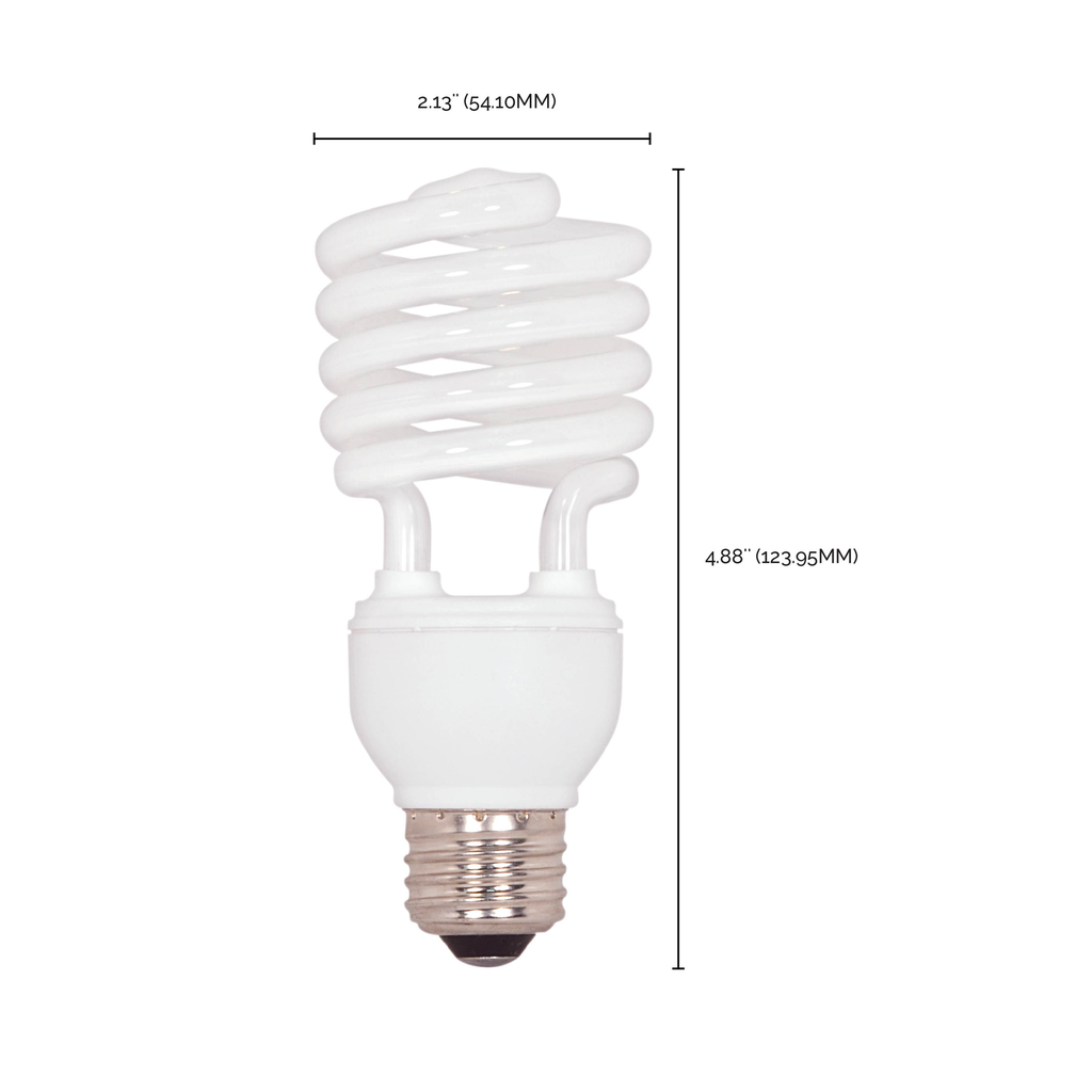 23 Watt; Mini Spiral Compact Fluorescent; 2700K; 82 CRI; Medium base; 120 Volt