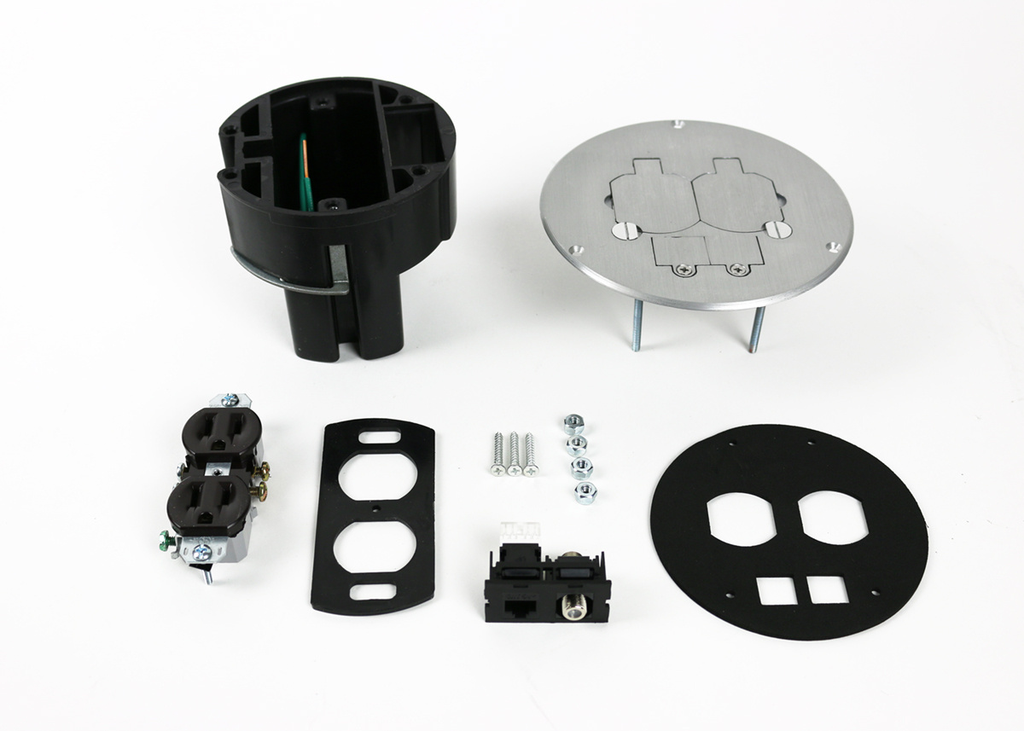 863DPCOMAL Series Dual Service Floor Box Kit