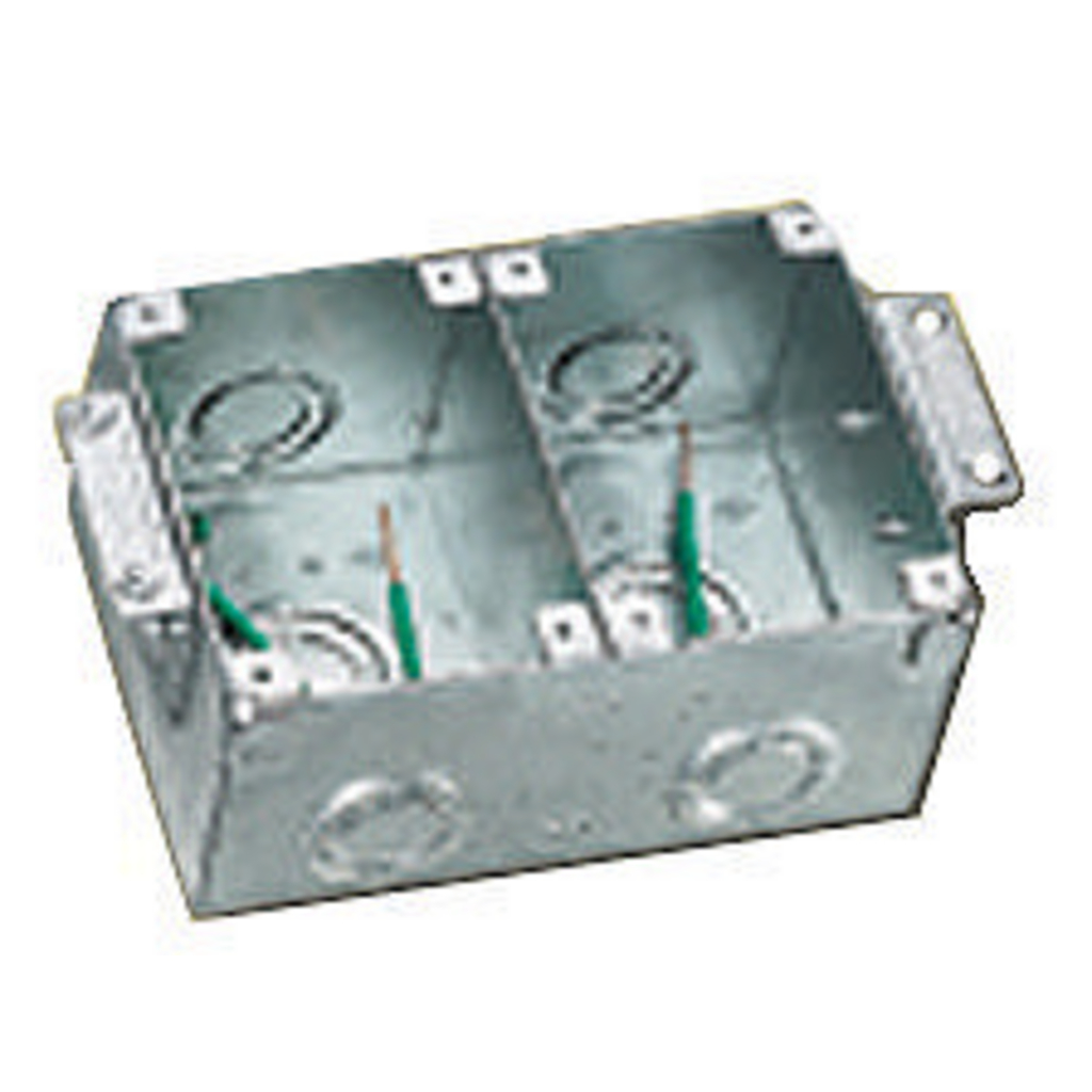 2-Gang, Rectangular, Galvanized Stamped Steel Box, Semi Adjustable