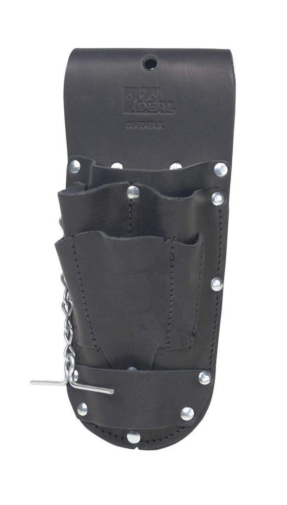 6-Pocket Leather Hip Pouch, Black