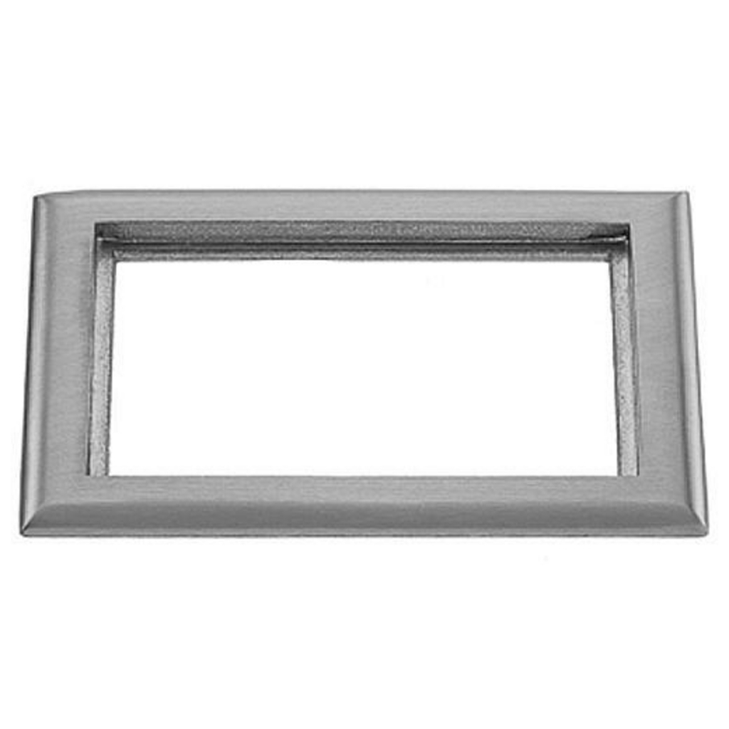 2-Gang Carpet Flange, Rectangular, 6.00" X 8.14", Brushed Aluminum