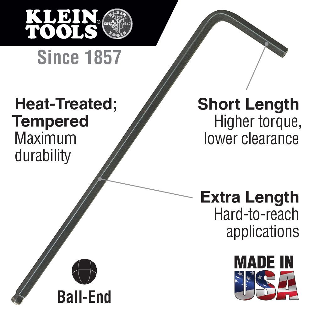 1/8-Inch Hex Key, L-Style Ball-End