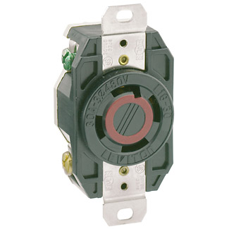30 Amp, 480 Volt, Flush Mount Locking Receptacle, Industrial Grade