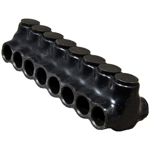 Black Insulated Multi-Cable Connector - Dual Entry 8 Ports 600 - 250