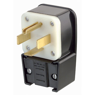 60 Amp, 125/250 Volt, Straight Blade Plug, Industrial Grade