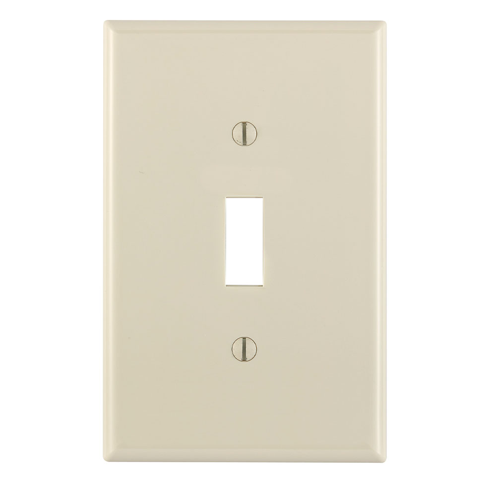 1-Gang Toggle Wallplate, Midway Size, Device Mount, Light Almond