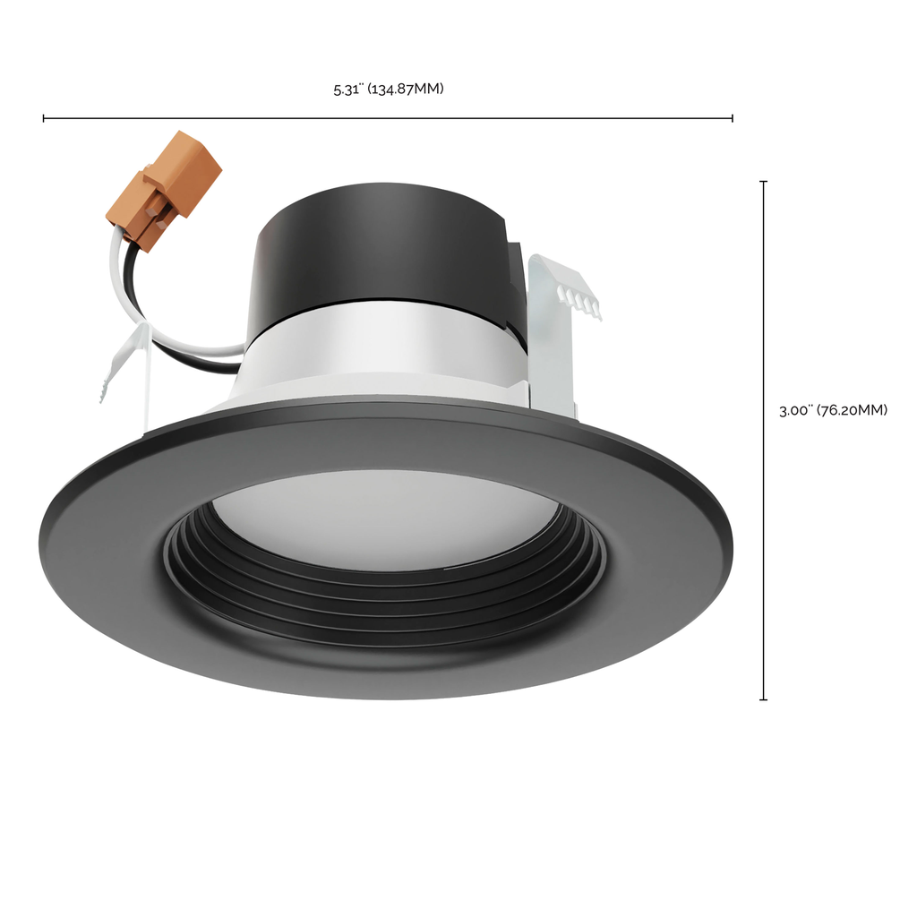 7 Watt; LED Downlight Retrofit; 4 Inch; CCT Selectable; 120 volts; Dimmable; Black Finish