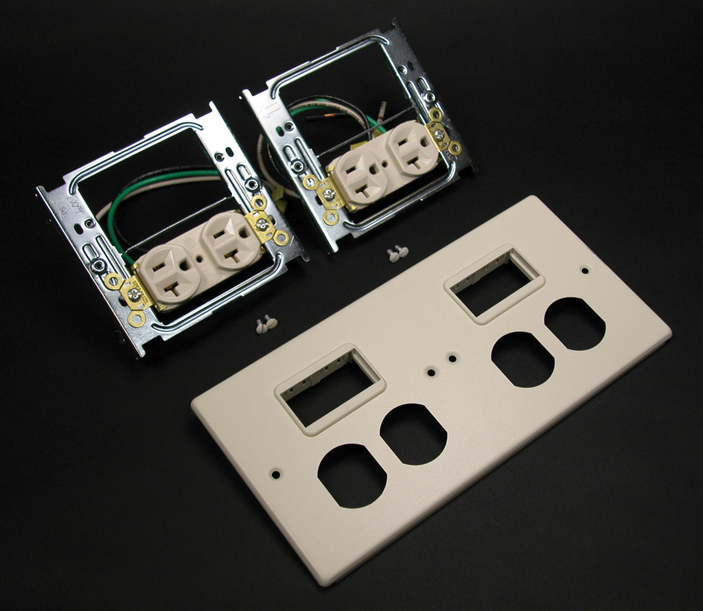 4047 Four-Gang Cover With Two Series II Mini Adapters