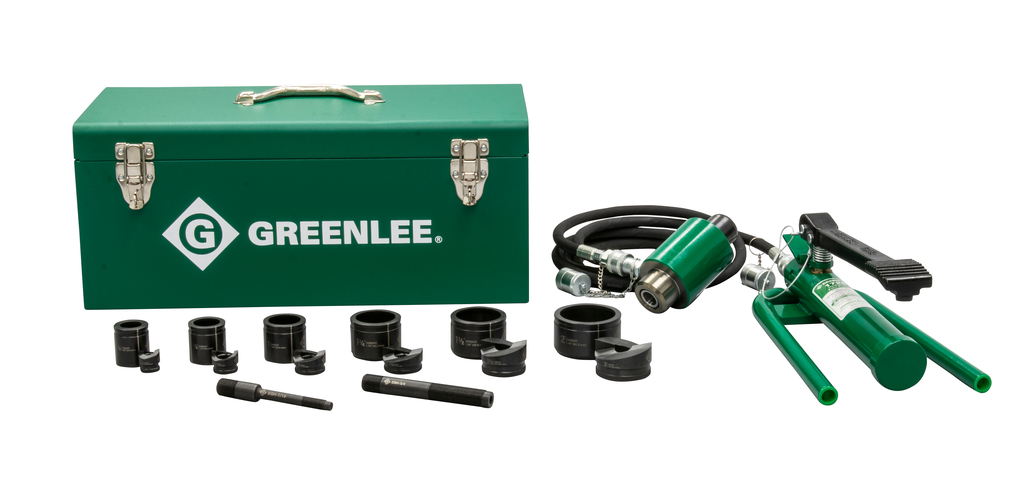 11-Ton Hydraulic Knockout Kit with Foot Pump and Slug-Buster® 1/2" - 2"
