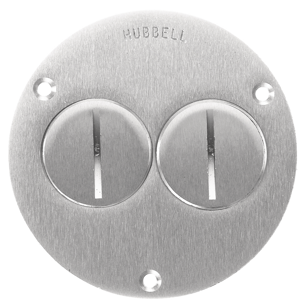 1-Gang Cover, Round, Duplex Threaded Plugs, Aluminum