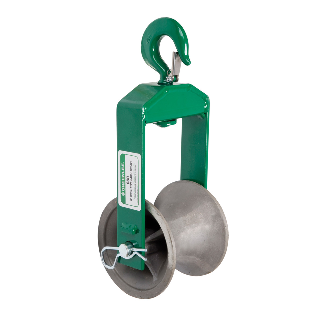 6" (152.4 mm) dia. Hook Sheave with 1-1/2" (38.1 mm) minimum radius