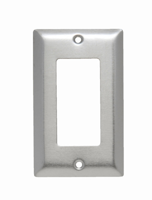1-Gang 302/304 Stainless Steel Wall Plate, 1 Decorator Opening