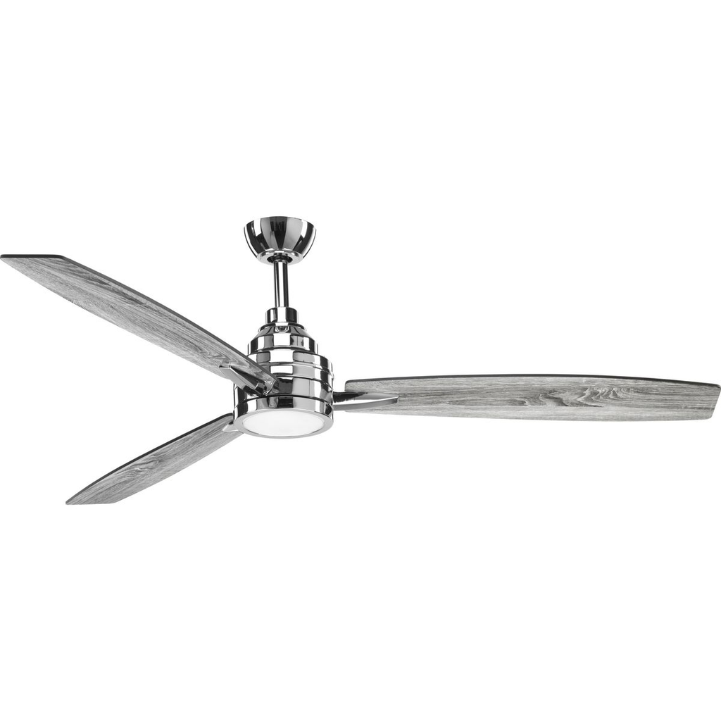 60" LED 3-Blade ceiling fan in Polished Chrome