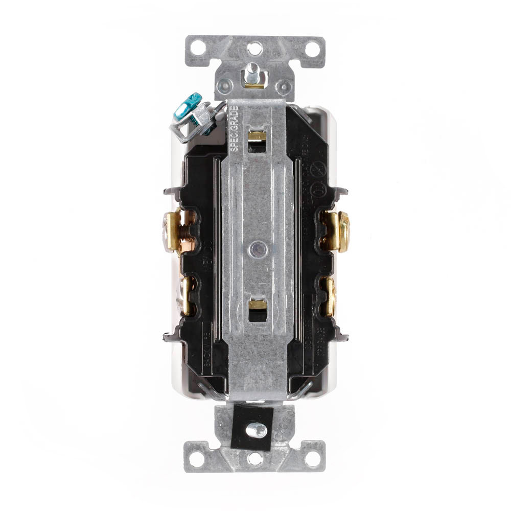 15 Amp Decora Plus Isolated Ground Duplex Receptacle/Outlet, Industrial Grade, Self-Grounding
