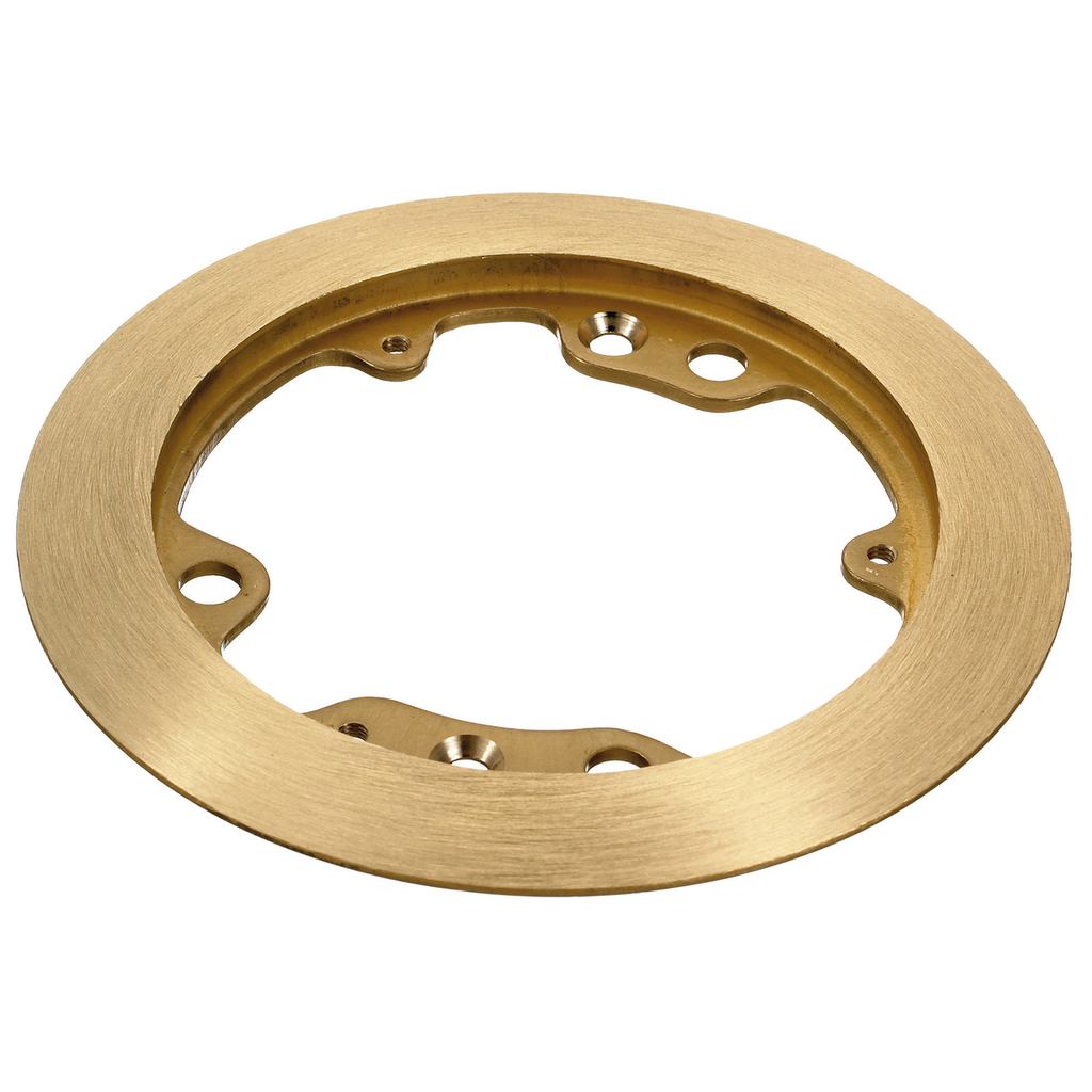 1-Gang Carpet Flange, Round, 5.25" Diameter, Brushed Brass