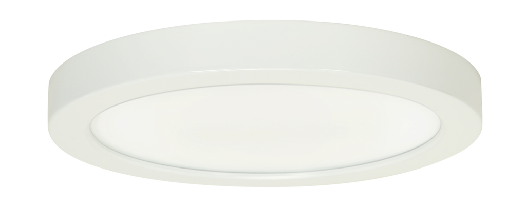 18.5 watt; 9" Flush Mount LED Fixture; 2700K; Round Shape; White Finish; 120 volts