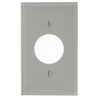 1-Gang Single 1.406 Outlet/Receptacle, Standard Size, Thermoplastic Nylon, Gray