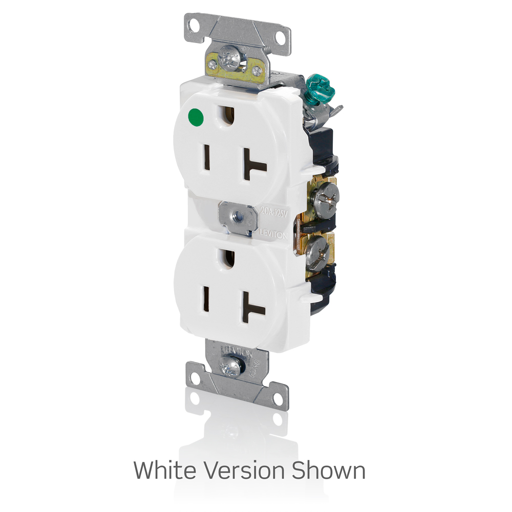 20 Amp Duplex Receptacle/Outlet, Hospital Grade, Self-Grounding